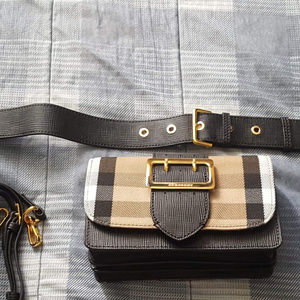 SMALL BURBERRRY BUCKLE HOUSE CHECK & LEATHER